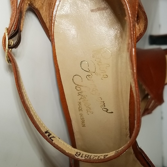 Vintage "TIPPIE" Tan Leather Heels from Spain - Picture 4 of 6